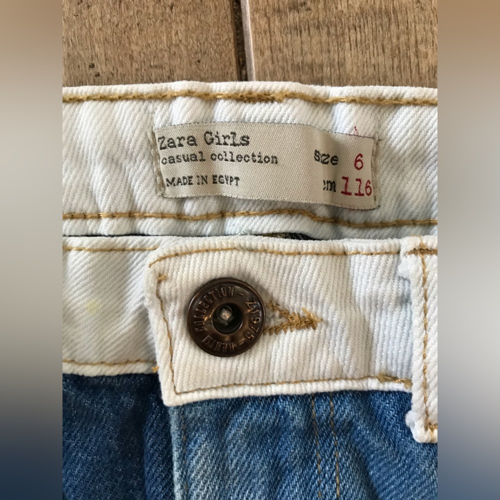 Zara girls patchwork denim skirt